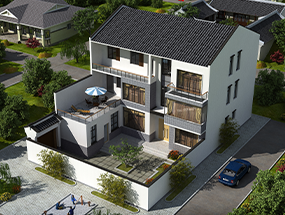 14.5×22米 三層帶廂房中式別墅 占地面積200.48平方 編號:202309295879